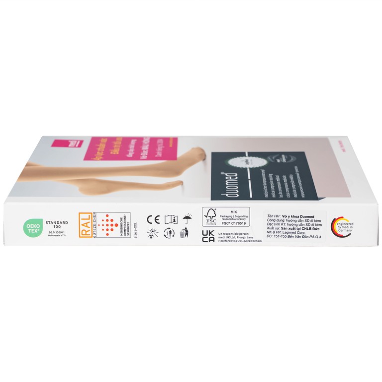 Vớ gối y khoa Duomed size L hỗ trợ điều trị suy tĩnh mạch, phù chân, đau nhức chân