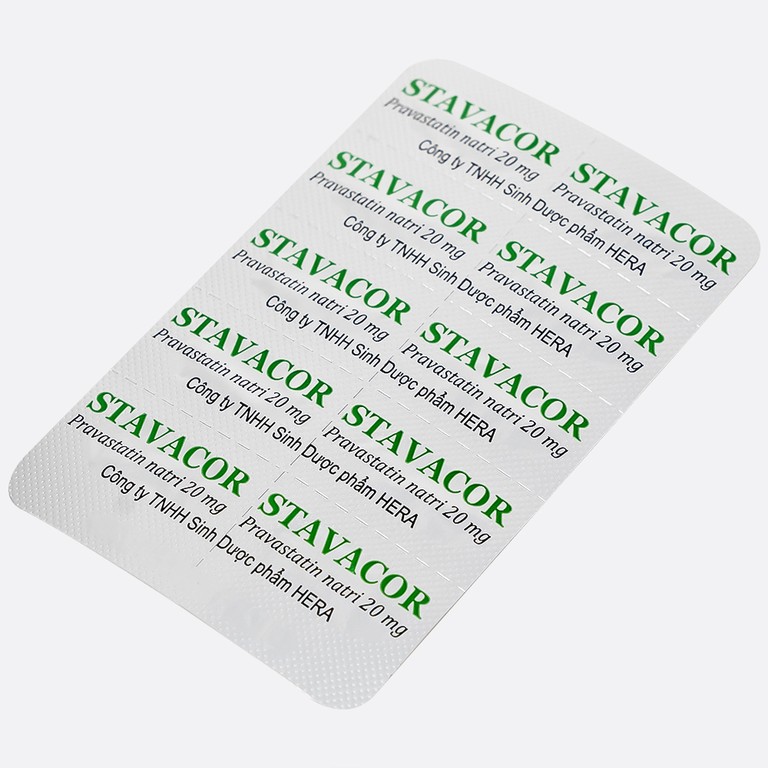 Thuốc Stavacor 20mg Herabiopharm điều trị tăng cholesterol máu (3 vỉ x 10 viên)