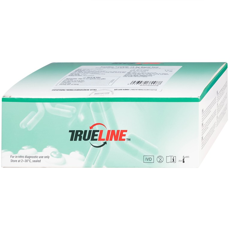 Kít test covid Trueline khay thử xét nghiệm kháng nguyên SAR CoV-2 (25 kít)