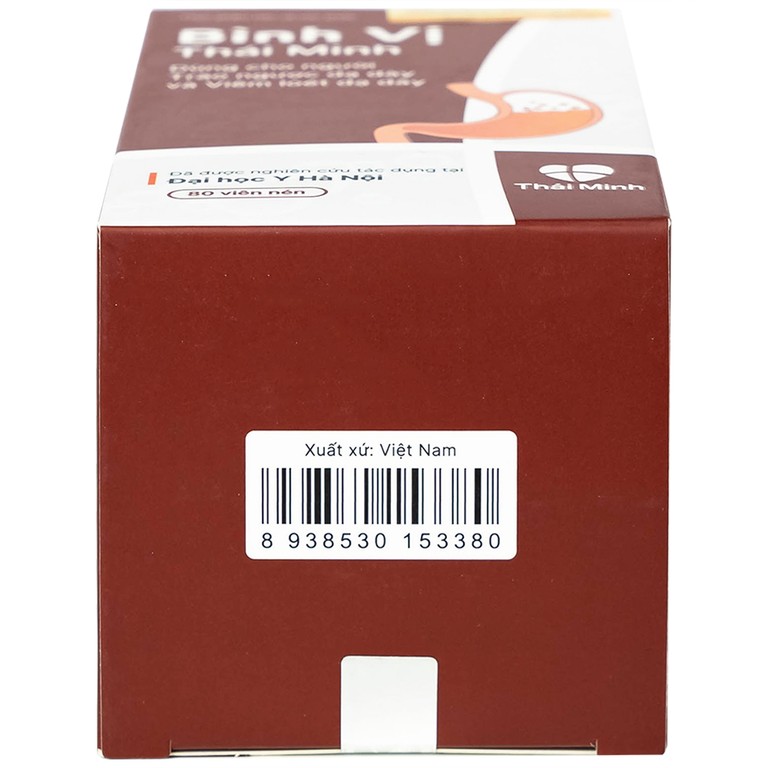 Viên uống Bình Vị Thái Minh hỗ trợ giảm acid dịch vị, giúp bảo vệ niêm mạc dạ dày (80 viên)