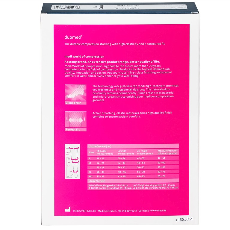 Vớ đùi y khoa Medi Duomed size S hỗ trợ điều trị giãn tĩnh mạch, phù chân, đau nhức chân (1 đôi)