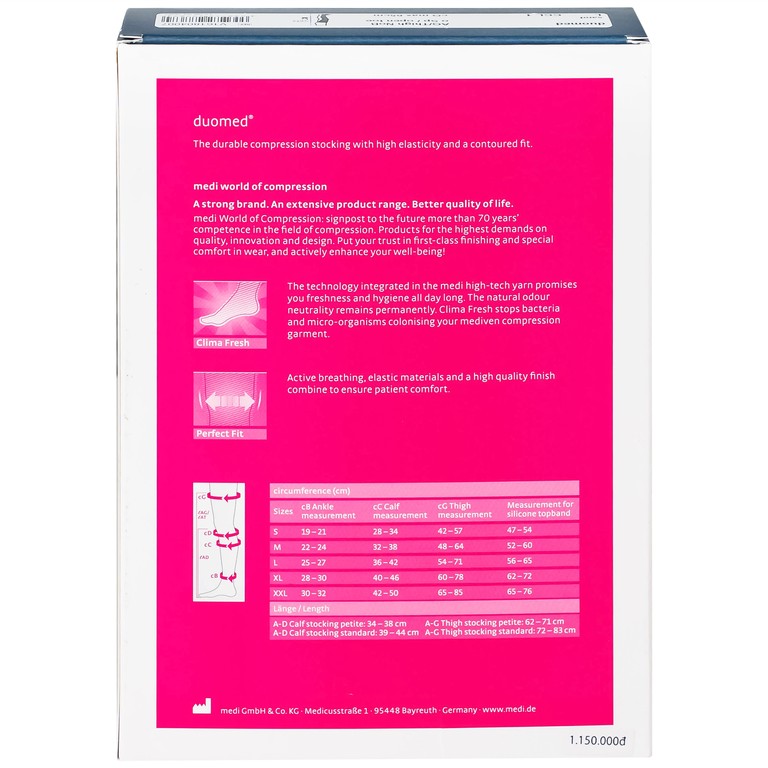 Vớ đùi y khoa Medi Duomed size L hỗ trợ điều trị giãn tĩnh mạch, phù chân, đau nhức chân (1 đôi)