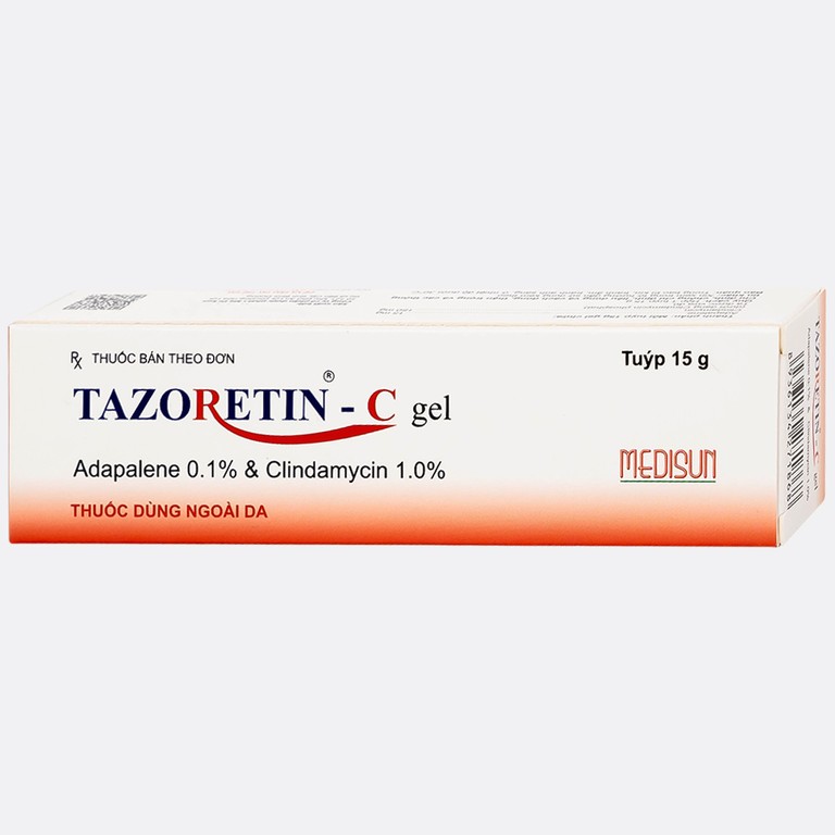 Thuốc bôi ngoài da Tazoretin - C Gel 15g Medisun điều trị tại chỗ mụn trứng cá