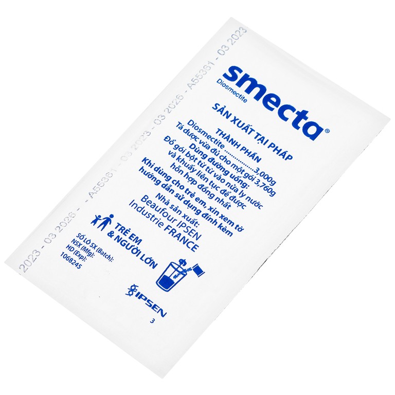 Thuốc bột pha hỗn dịch uống Smecta Ipsen hương cam & vani điều trị tiêu chảy, bảo vệ niêm mạc tiêu hoá (10 gói)