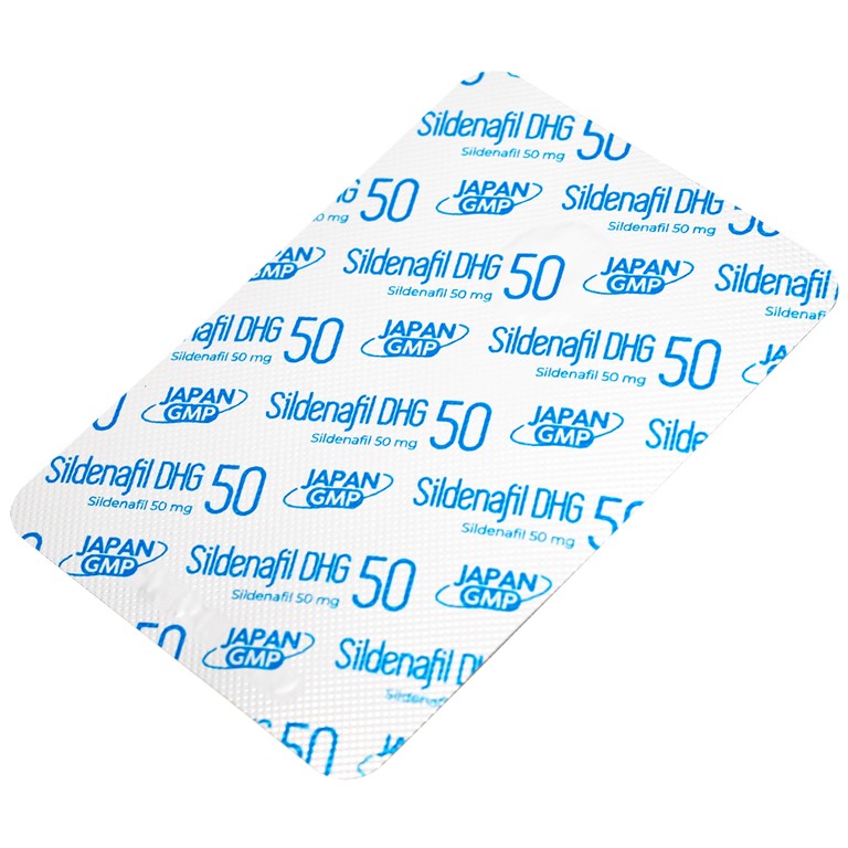 Thuốc Sildenafil 50 DHG điều trị các tình trạng rối loạn cương dương (1 vỉ x 1 viên)
