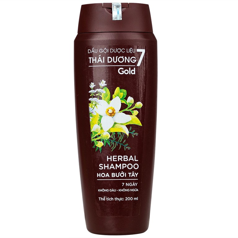 Dầu gội dược liệu Thái Dương 7 Gold hỗ trợ giảm gàu, ngứa và tóc gãy rụng (200ml)