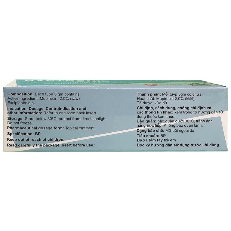 Thuốc mỡ Bactronil 2% Agio điều trị các nhiễm khuẩn da (5g)