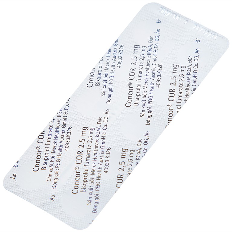 Thuốc Concor Cor 2.5mg Merck điều trị suy tim mãn tính (3 vỉ x 10 viên)