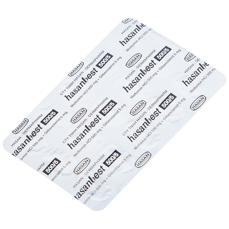 Thuốc Hasanbest 500/5 Hasan điều trị đái tháo đường típ 2 (2 vỉ x 15 viên)