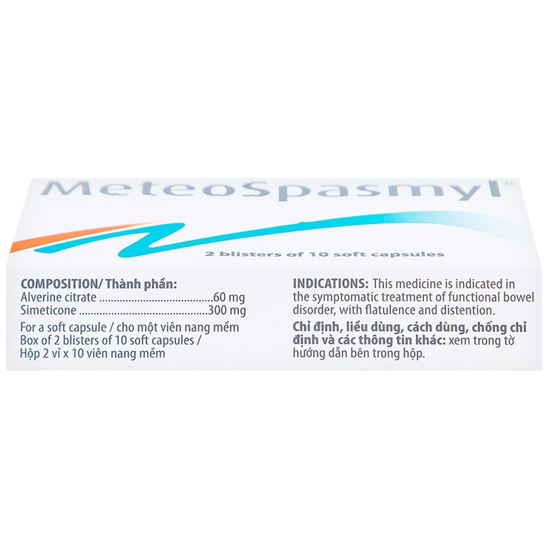 Thuốc Meteospasmyl Mayoly Spindler điều trị các rối loạn đường ruột (2 vỉ x 10 viên)