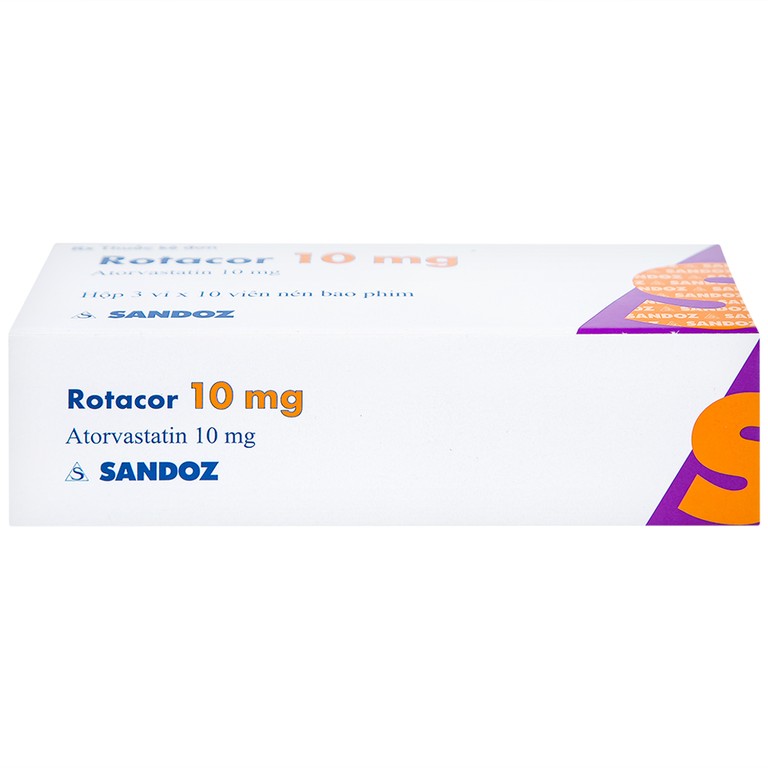 Thuốc Rotacor 10mg Sandoz điều trị tăng cholesterol toàn phần (3 vỉ x 10 viên)