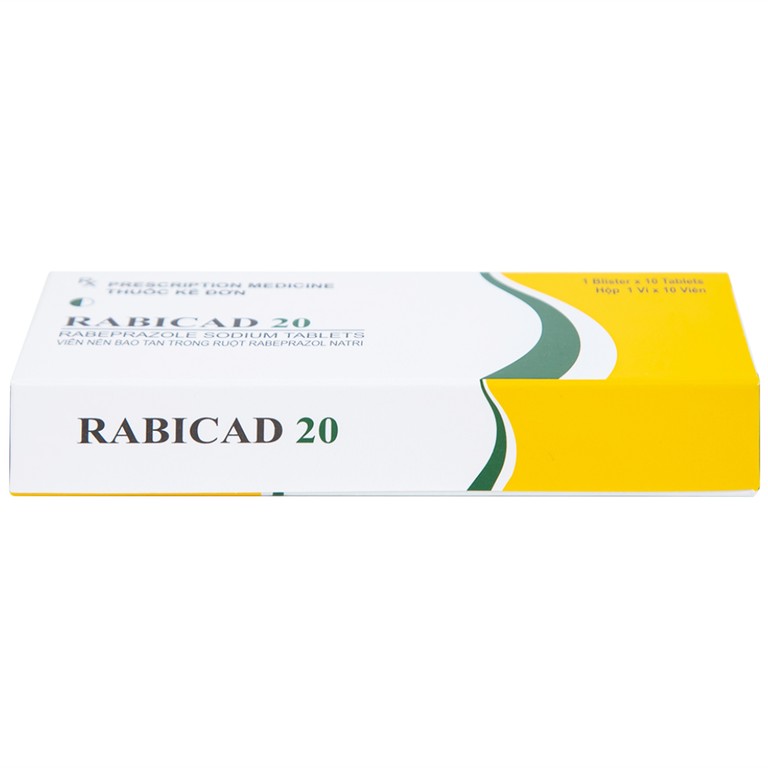Thuốc Rabicad 20 Cadila điều trị viêm loét dạ dày, tá tràng (1 vỉ x 10 viên)