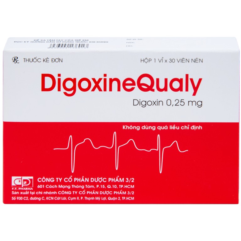 Thuốc DigoxineQualy Dược 3-2 điều trị suy tim sung huyết, rung nhỉ (1 vỉ x 30 viên)