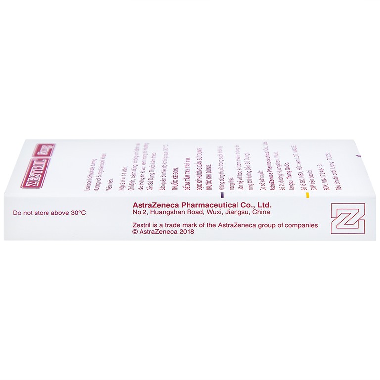 Thuốc Zestril 5mg AstraZeneca điều trị tăng huyết áp, suy tim (2 vỉ x 14 viên)