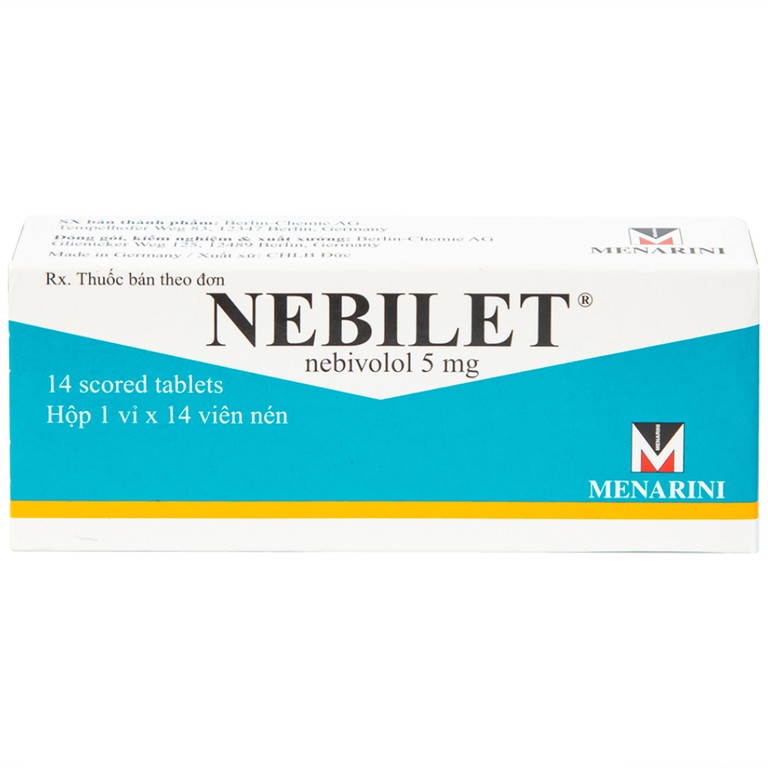 Viên nén Nebilet 5mg Menarini điều trị tăng huyết áp và suy tim mạn tính (1 vỉ x 14 viên)