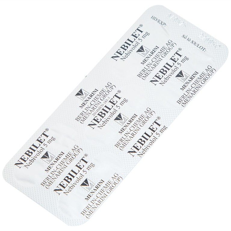 Viên nén Nebilet 5mg Menarini điều trị tăng huyết áp và suy tim mạn tính (1 vỉ x 14 viên)