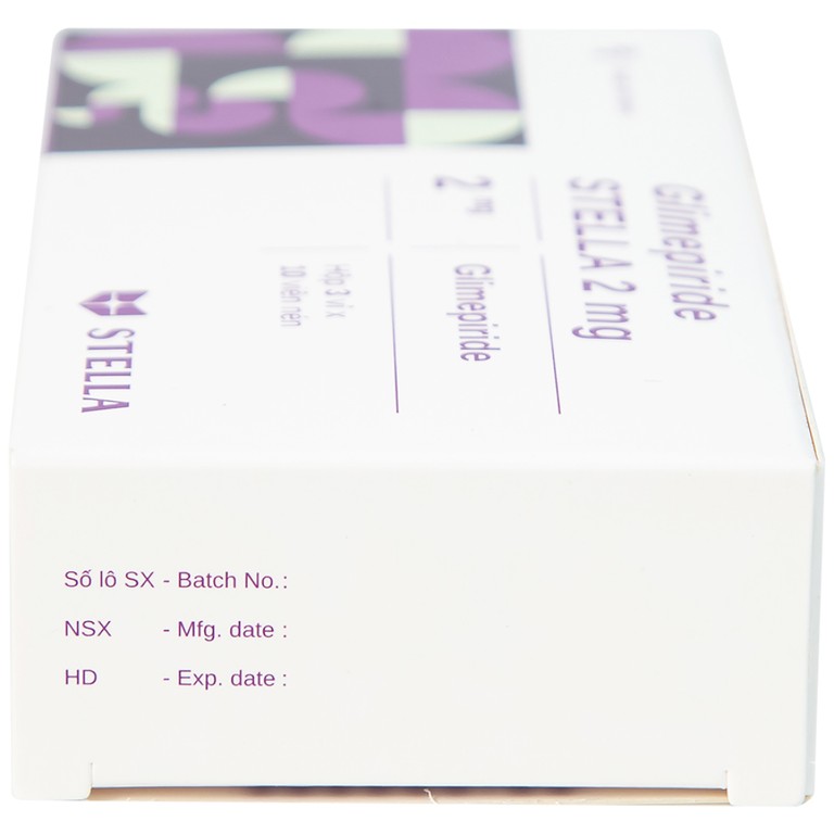 Thuốc Glimepiride Stella 2mg kiểm soát đường huyết cao ở bệnh tiểu đường típ 2 (3 vỉ x 10 viên)