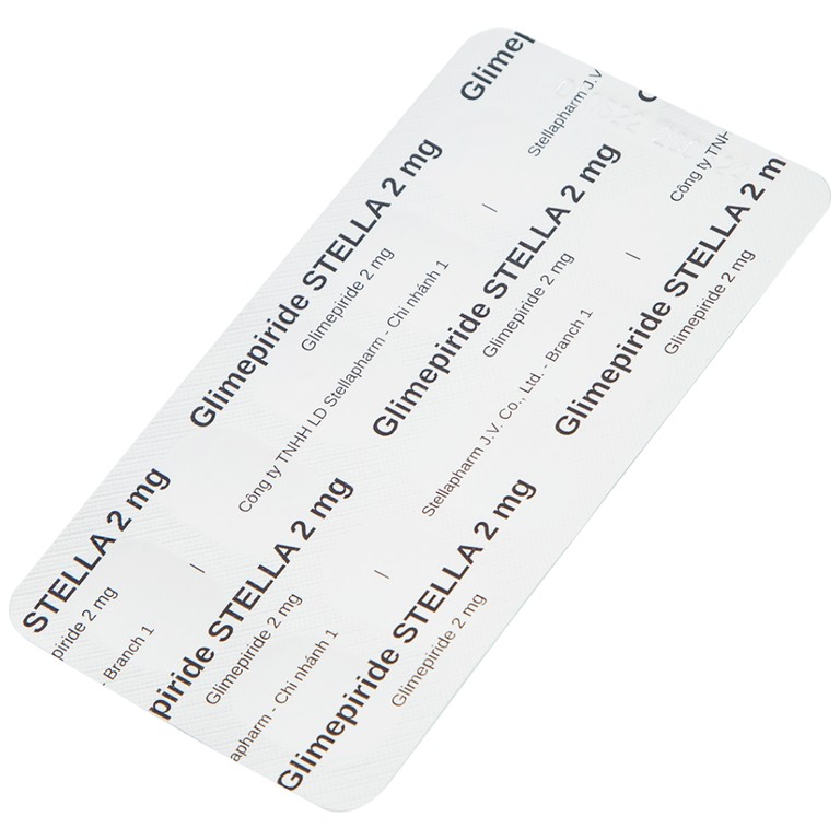 Thuốc Glimepiride Stella 2mg kiểm soát đường huyết cao ở bệnh tiểu đường típ 2 (3 vỉ x 10 viên)