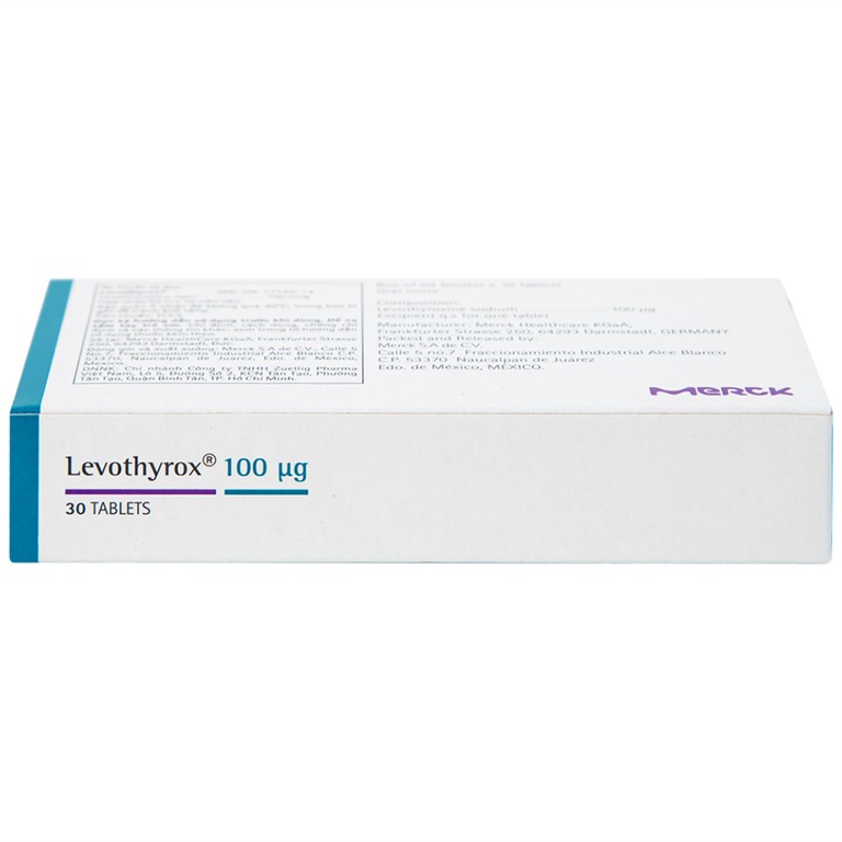 Thuốc Levothyrox 100µg Merck điều trị bướu giáp, suy giáp, ung thư giáp (3 vỉ x 10 viên)