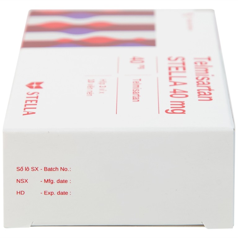 Thuốc Telmisartan Stella 40mg điều trị tăng huyết áp, phòng ngừa tim mạch (3 vỉ x 10 viên) 