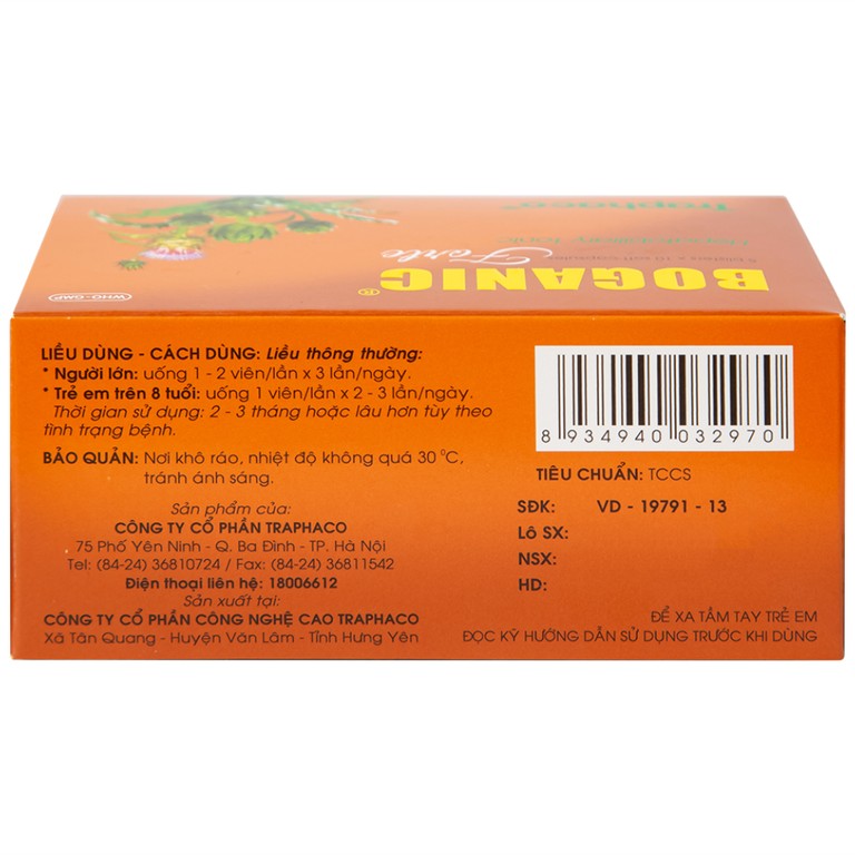 Thuốc Boganic Forte Traphaco bổ gan, hỗ trợ điều trị suy giảm chức năng gan (5 vỉ x 10 viên)