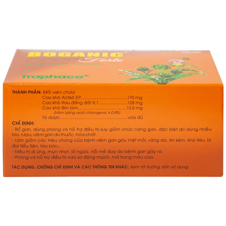 Thuốc Boganic Forte Traphaco bổ gan, hỗ trợ điều trị suy giảm chức năng gan (5 vỉ x 10 viên)