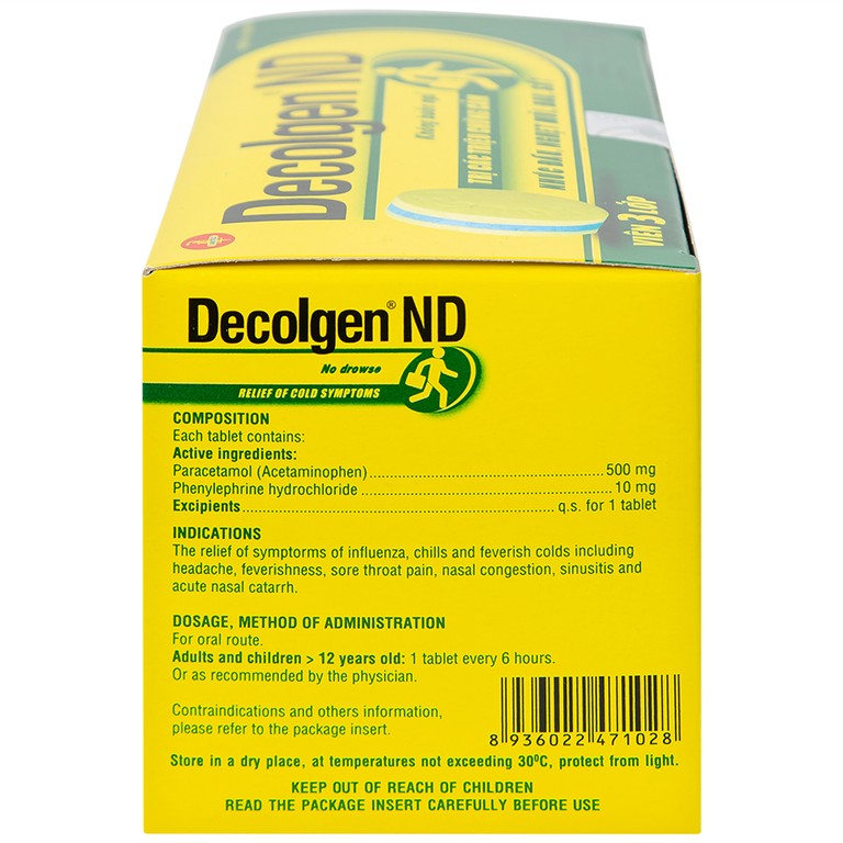 Thuốc Decolgen ND United điều trị các triệu chứng cảm thông thường, viêm mũi dị ứng (25 vỉ x 4 viên)