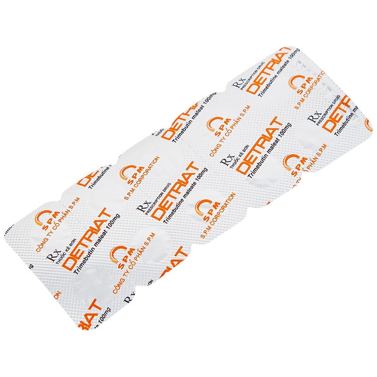 Thuốc Detriat điều trị triệu chứng đau, rối loạn chuyển vận ruột, khó chịu đường ruột (2 vỉ x 10 viên)