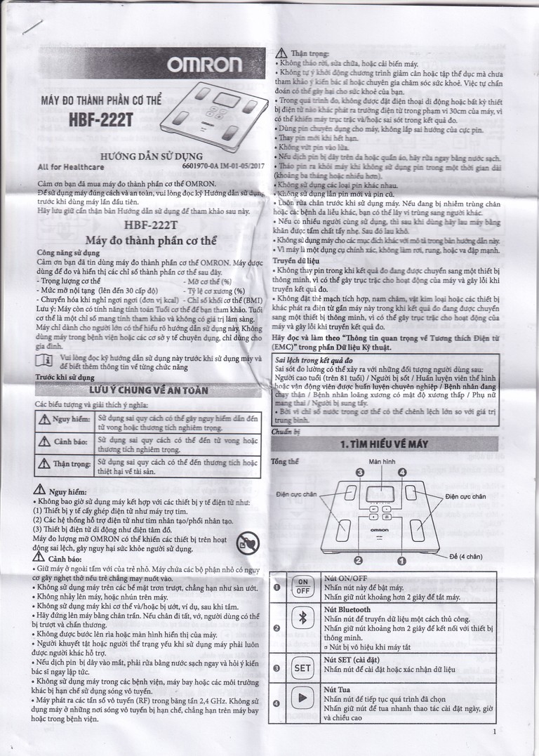 Máy đo thành phần cơ thể Omron HBF-222T