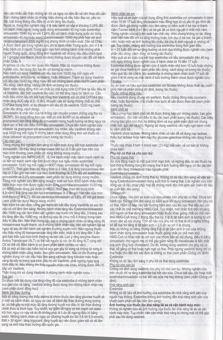 Thuốc Vasitimb 10mg/20mg tablets Krka giúp phòng bệnh tim, điều trị tăng cholesterol máu, máu đồng hợp tử gia đình (3 vỉ x 10 viên)