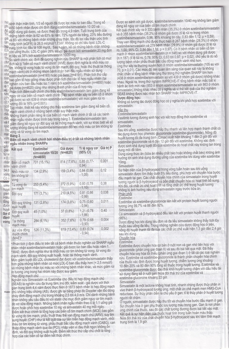 Thuốc Vasitimb 10mg/20mg tablets Krka giúp phòng bệnh tim, điều trị tăng cholesterol máu, máu đồng hợp tử gia đình (3 vỉ x 10 viên)