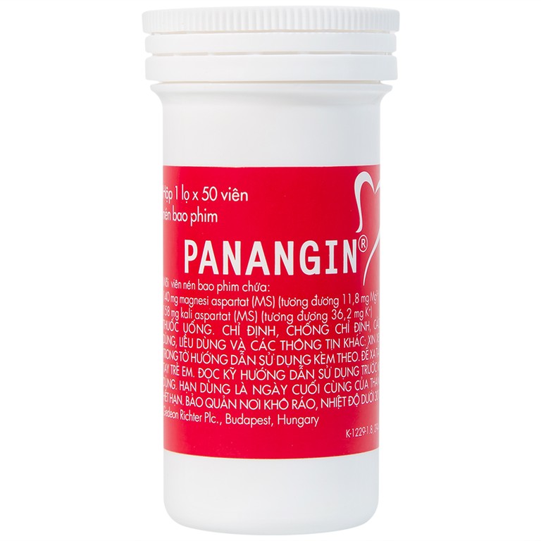 Viên nén Panangin Gedeon bổ sung kali, magnesi dùng trong suy tim (50 viên)