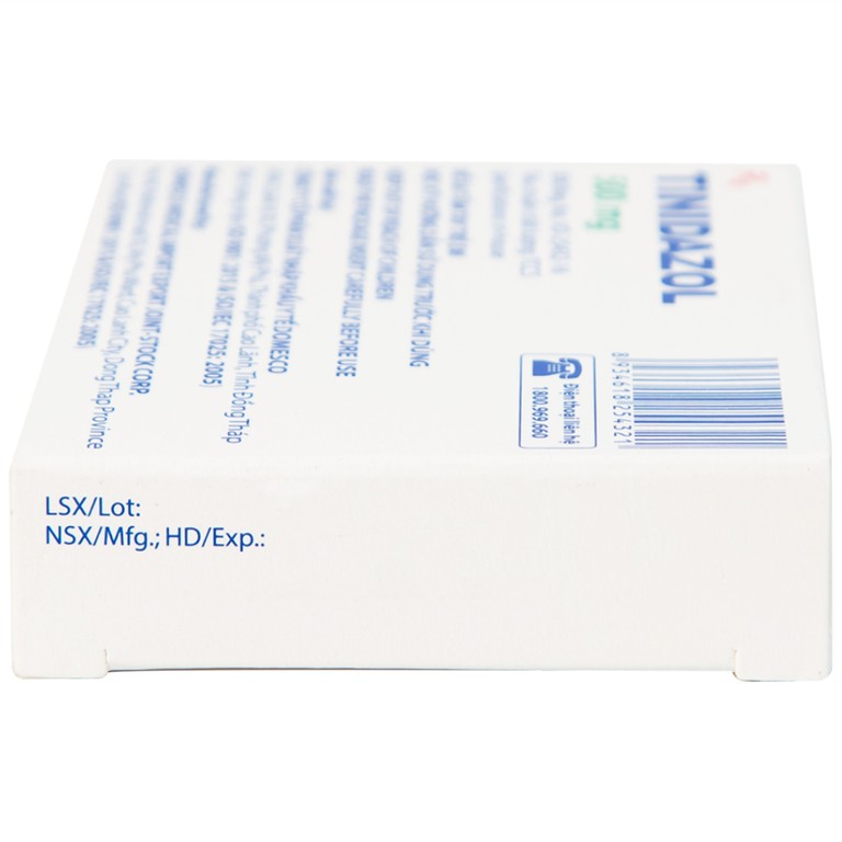 Thuốc Tinidazol 500mg Domesco dự phòng nhiễm khuẩn sau phẫu thuật (1 vỉ x 4 viên)