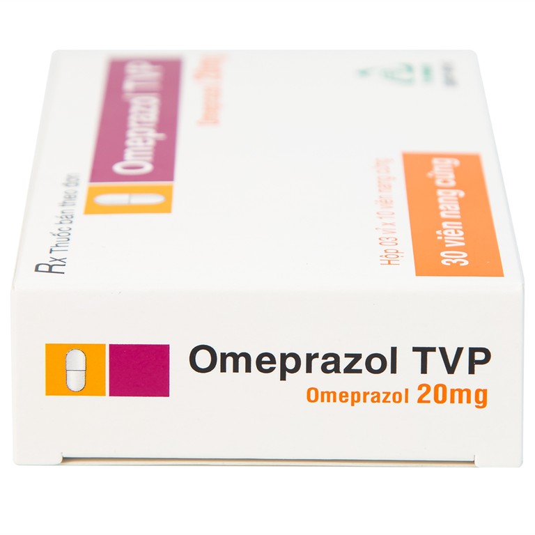 Viên nang cứng Omeprazol TVP 20mg điều trị loét tá tràng, viêm loét dạ dày (3 vỉ x 10 viên) 