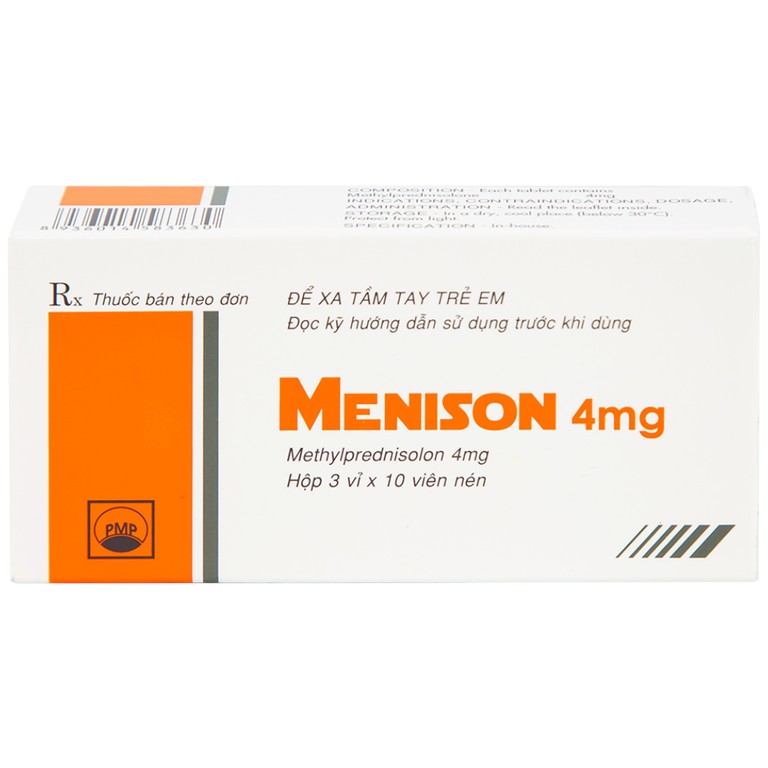 Thuốc Menison 4mg Pymepharco điều trị rối loạn nội tiết, viêm khớp, bệnh collagen (3 vỉ x 10 viên)