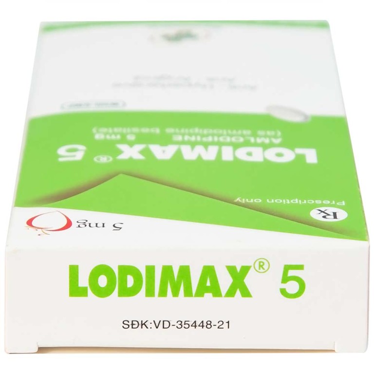 Viên nén Lodimax 5 OPV Pharma chống tăng huyết áp, đau thắt ngực (2 vỉ x 10 viên) 