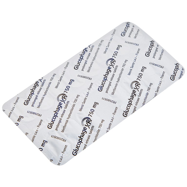 Thuốc Glucophage XR 750mg Merck điều trị tiểu đường típ 2 (2 vỉ x 15 viên)