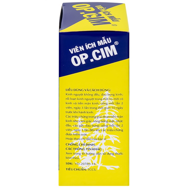 Viên Ích Mẫu OP.CIM OPC hỗ trợ điều trị rối loạn kinh nguyệt (5 vỉ x 10 viên)
