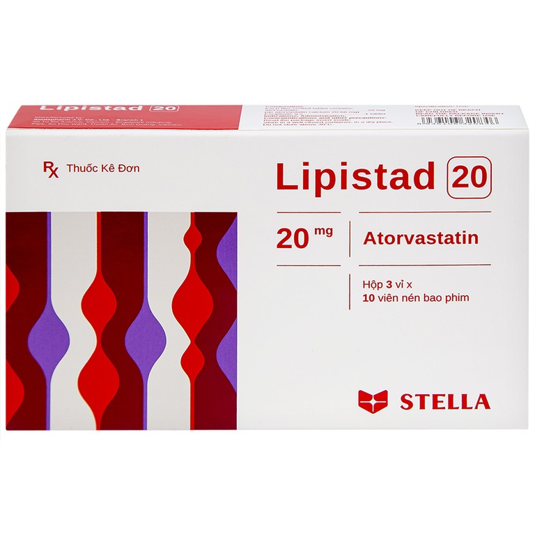 Viên nén Lipistad 20 Stella điều trị tăng cholesterol máu (3 vỉ x 10 viên)