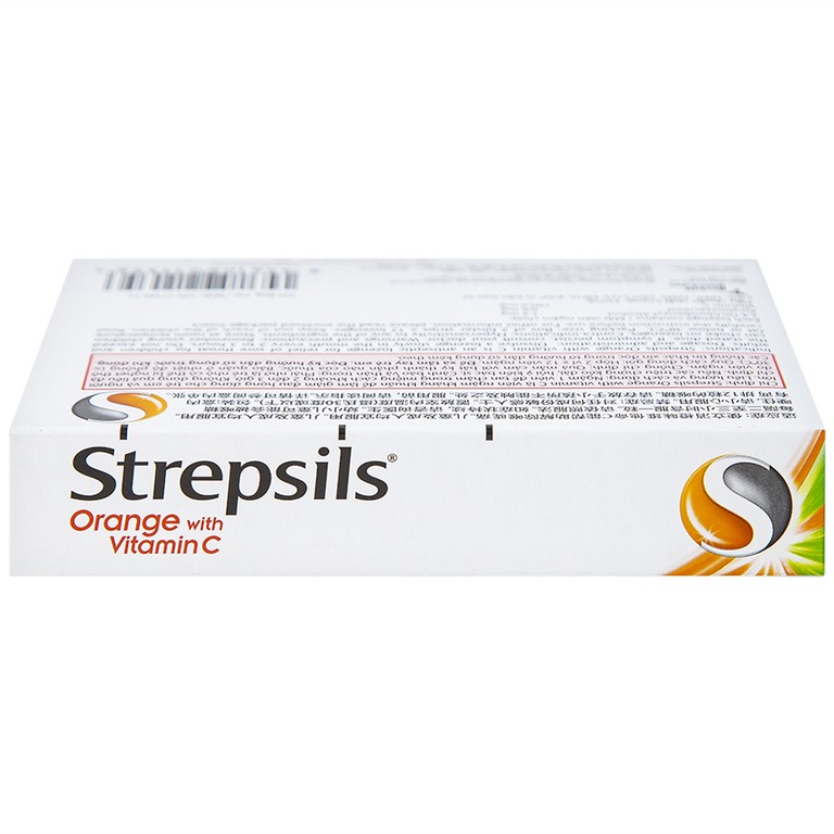 Viên ngậm Strepsils Orange with Vitamin C Reckitt Benckiser điều trị đau họng (2 vỉ x 12 viên)