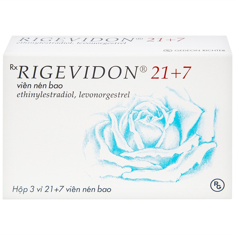 Thuốc Rigevidon 21+7 Gedeon dùng cho tránh thai (3 vỉ x 28 viên) 