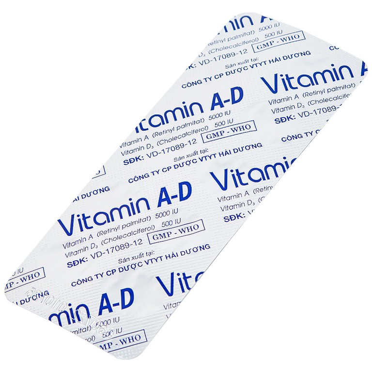 Thuốc Vitamin A-D HDpharma điều trị tình trạng thiếu Vitamin A và D (5 vỉ x 10 viên)