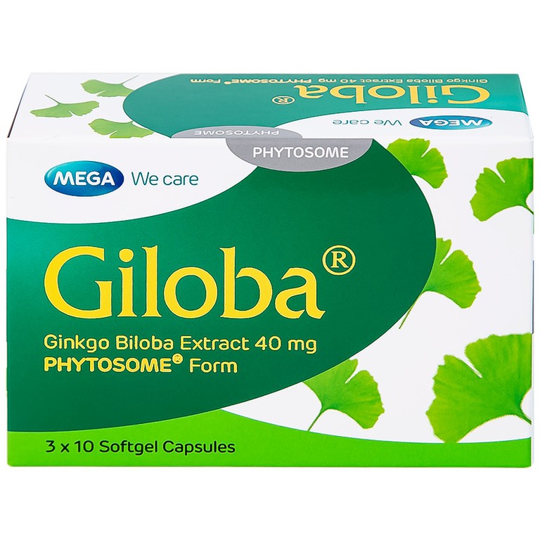 Thuốc Giloba 40mg MEGA We care điều trị suy tuần hoàn não (3 vỉ x 10 viên)