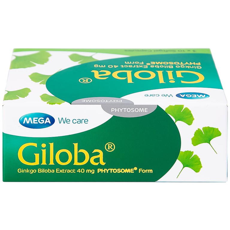 Thuốc Giloba 40mg MEGA We care điều trị suy tuần hoàn não (3 vỉ x 10 viên)