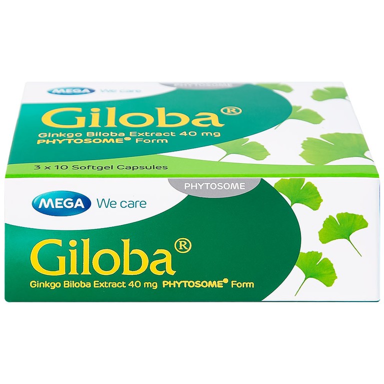Thuốc Giloba 40mg MEGA We care điều trị suy tuần hoàn não (3 vỉ x 10 viên)