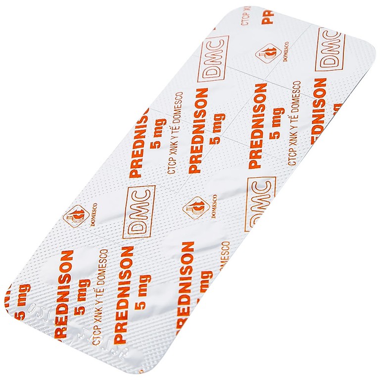 Thuốc Prednison 5mg Domesco điều trị viêm khớp dạng thấp (10 vỉ x 10 viên)