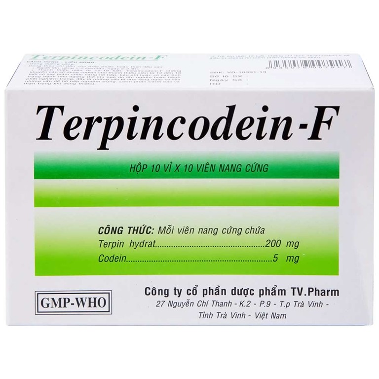 Thuốc Terpincodein-F giảm ho, long đờm (10 vỉ x 10 viên)