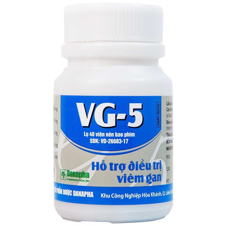 Thuốc VG-5 Danapha điều trị hạ men gan, viêm gan (40 viên) 