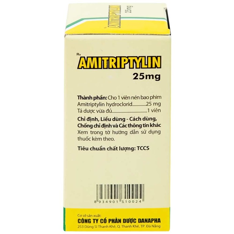 Thuốc Amitriptylin 25mg Danapha điều trị trầm cảm (100 viên)