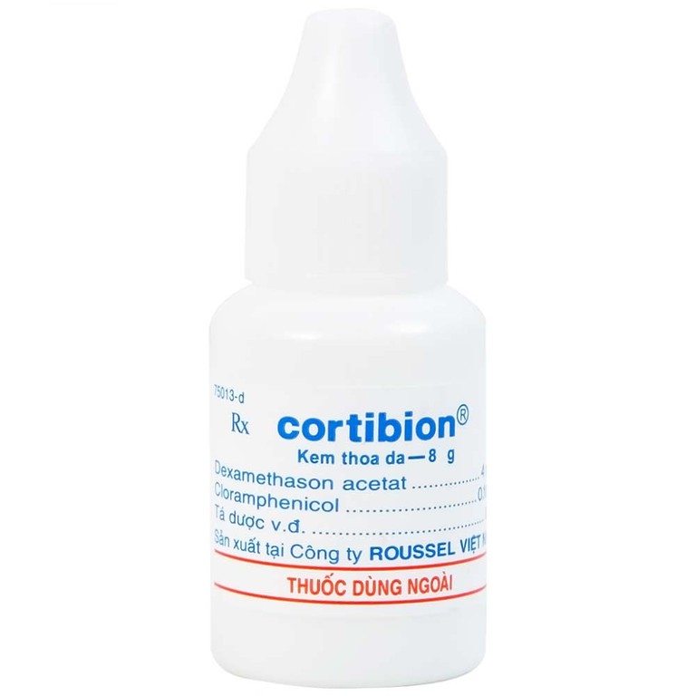 Kem thoa da Cortibion Roussel điều trị chàm, vết côn trùng cắn, viêm da tiếp xúc, viêm da dị ứng (8g)